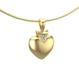 Bicolor Gouden Ashanger Klein Hart met 6 Edelsteentjes