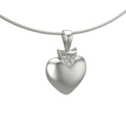 Witgouden Ashanger Klein Hart met 6 Edelsteentjes