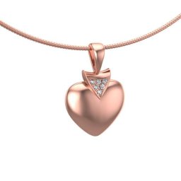 Rozegouden Ashanger Klein Hart met 6 Edelsteentjes