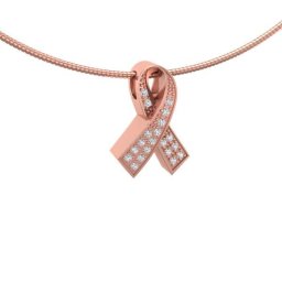 Rozegouden Assieraad Ribbon met 20 Diamantjes