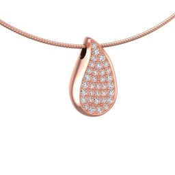 Rozegouden Ashanger Traan met 34 Diamantjes