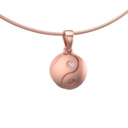 Rozegouden Ashanger Yin Yang met Diamant