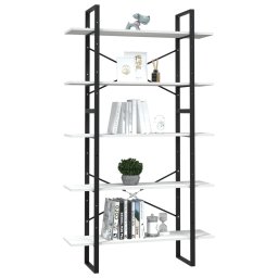 vidaXL Boekenkast met 5 schappen 100x30x175 cm grenenhout wit