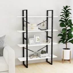 vidaXL Boekenkast met 4 schappen 100x30x140 cm bewerkt hout wit