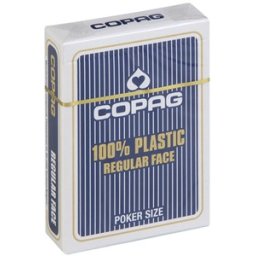 Speelkaarten - Copag 100% Plastic Poker Normal Faces Blauw