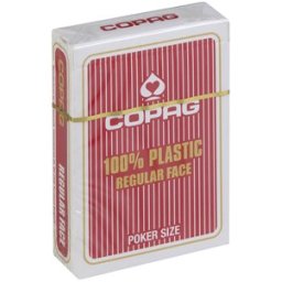 Speelkaarten - Copag 100% Plastic Poker Normal Faces Rood