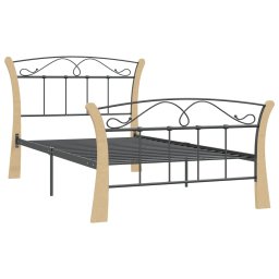 vidaXL Bedframe metaal zwart 100x200 cm