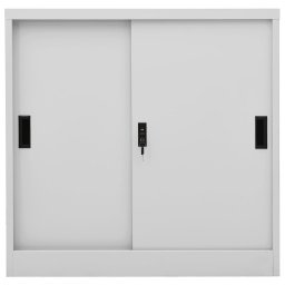vidaXL Kantoorkast met schuifdeuren 90x40x90 cm staal lichtgrijs