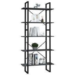 vidaXL Boekenkast met 5 schappen 80x30x175 cm grenenhout grijs