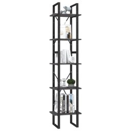 vidaXL Boekenkast met 5 schappen 40x30x175 cm massief grenenhout grijs