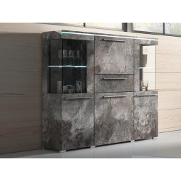 Dressoir INDIRA 4 deuren 1 lade kleurrijke leisteen