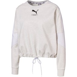 PUMA - Maat XS - Nu Tility Crew Sweat Dames Sporttrui - Puma White Heather