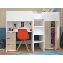 Samengesteld bed TOMA 90x200 cm jackson eik/wit