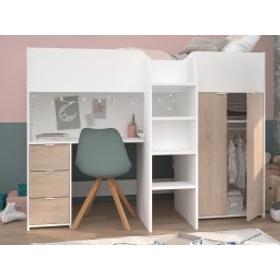 Samengesteld bed TIMO 90x200 cm jackson eik/wit