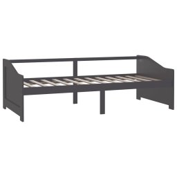 vidaXL Bedbank 3-zits massief grenenhout donkergrijs 90x200 cm