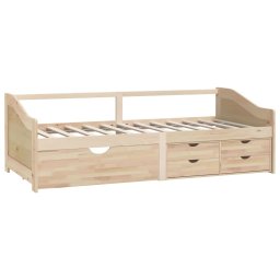 vidaXL Bedbank 3-zits met lades massief grenenhout 90x200 cm