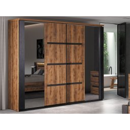Kast PAULETTE met 2 schuifdeuren 217 cm tropix hout