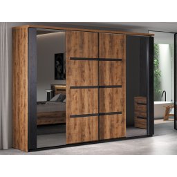 Kast PAULETTE met 2 schuifdeuren 245 cm tropix hout
