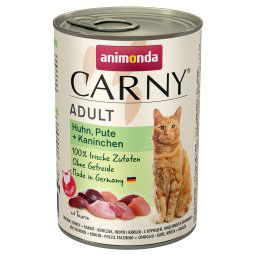 6x400g Adult Kip, Kalkoen & Konijn animonda Carny Kattenvoer