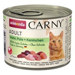 6x200g Adult Kip, Kalkoen & Konijn Animonda Carny Kattenvoer