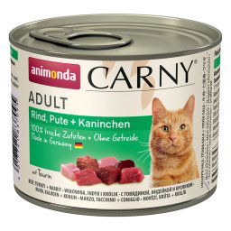 6x200g Adult Rund, Kalkoen & Konijn Animonda Carny Kattenvoer