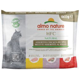 6x55g Maaltijdzakjes 3 smaken Kip Almo Nature Classic Kattenvoer