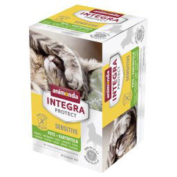 6x100g Protect Adult Sensitive Schaaltje Kalkoen & Aardappel animonda Integra Kattenvoer
