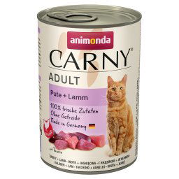 6x400g Adult Kalkoen & Lam animonda Carny Kattenvoer