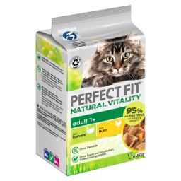 36x50g Natural Vitality Adult 1+ Kip & Kalkoen Perfect Fit Kattenvoer