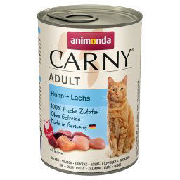 6x400g Adult Kip & Zalm animonda Carny Kattenvoer