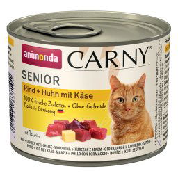 12x200g Senior Rund, Kip & Kaas animonda Carny Kattenvoer