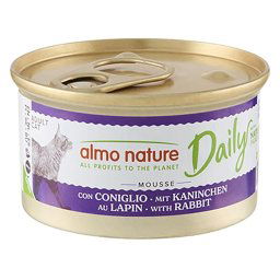 24x85g Mousse met Konijn Almo Nature Daily Menu Kattenvoer