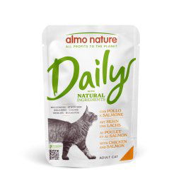 6x70g Maaltijdzakjes met Kip & Zalm Almo Nature Daily Menu Kattenvoer
