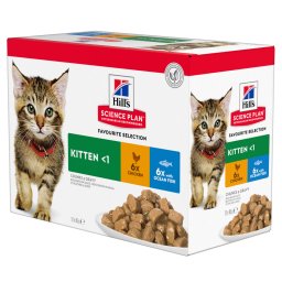 24x85g Kitten Vis selectie Hill's Science Plan Kattenvoer