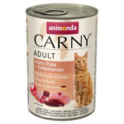 6x400g Adult Kip, Kalkoen & Eendenhart animonda Carny Kattenvoer