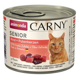 12x200g Senior Rund & Kalkoenhart animonda Carny Kattenvoer