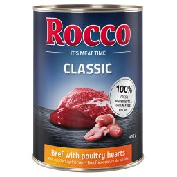 6x400g Rund met Gevogeltehart Rocco Hondenvoer