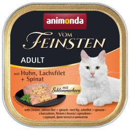 6x100g Adult met Smulvulling Kip, Zalmfilet & Spinazie animonda Vom Feinsten Kattenvoer