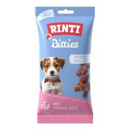 2x75g Extra Puppy Bitties Kip & Rund Kip & Eend RINTI Hondensnacks