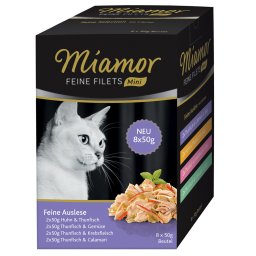 8x50g Fijne Filets Mini Maaltijdzakjes Multibox Fijne Keuze Miamor Kattenvoer