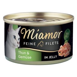 100g Fijne Filets Light Tonijn & Groenten in Gelei Miamor natvoer voor katten