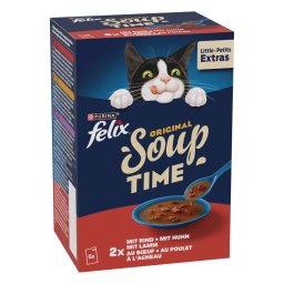 6x48g Soup Smaakvariaties van het land Felix Kattenvoer