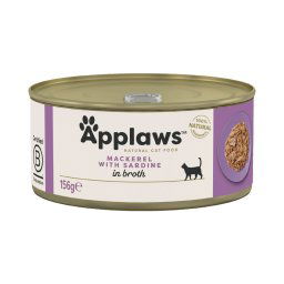 6x156g in Bouillon Makreel & Sardientjes Applaws Kattenvoer