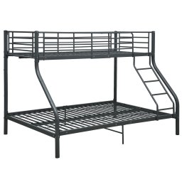 vidaXL Stapelbedframe metaal zwart 140x200 cm/90x200 cm