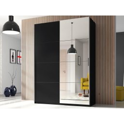 Kast BELHAMBRA 2 schuifdeuren 120 cm zwart