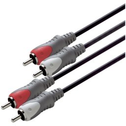 Scanpart aansluitkabel 2tulp(M)-(M) 2,5m Luidspreker kabel Zwart