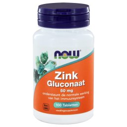 Zink Gluconaat 50 mg (100 tabs) - NOW Foods