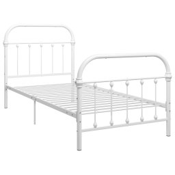 vidaXL Bedframe metaal wit 100x200 cm