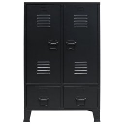 vidaXL Kledingkast industriële stijl 67x35x107 cm metaal zwart