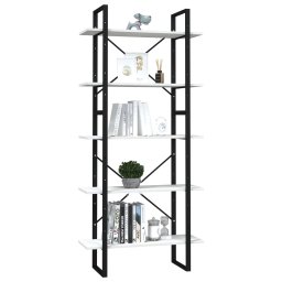 vidaXL Boekenkast met 5 schappen 80x30x175 cm grenenhout wit